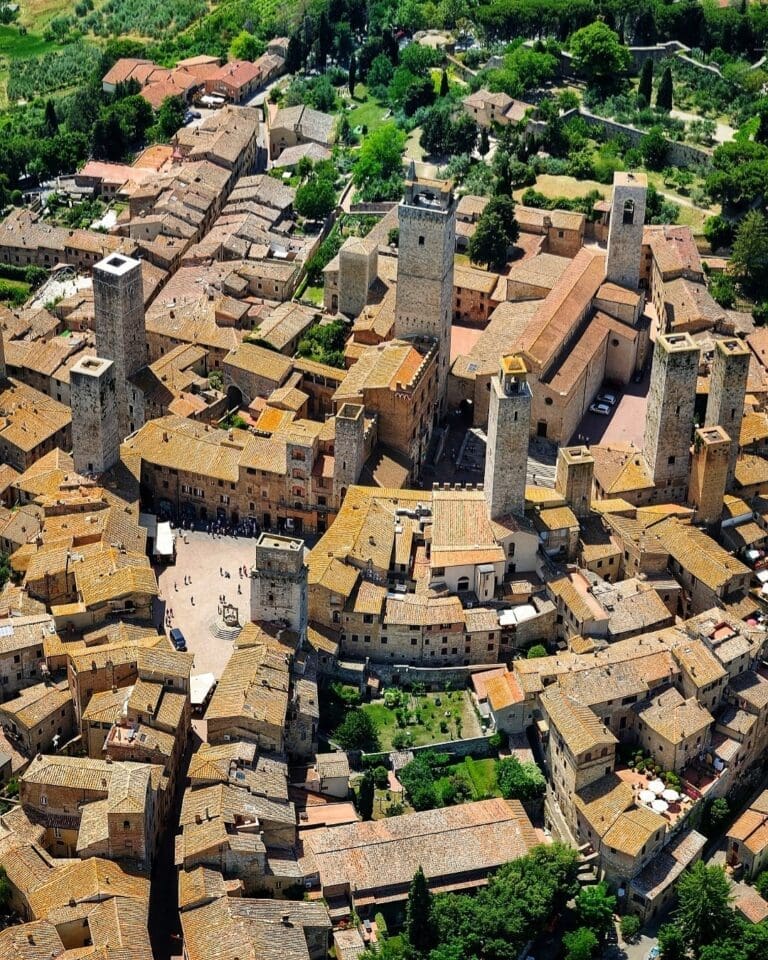 aerial view of san gimignano