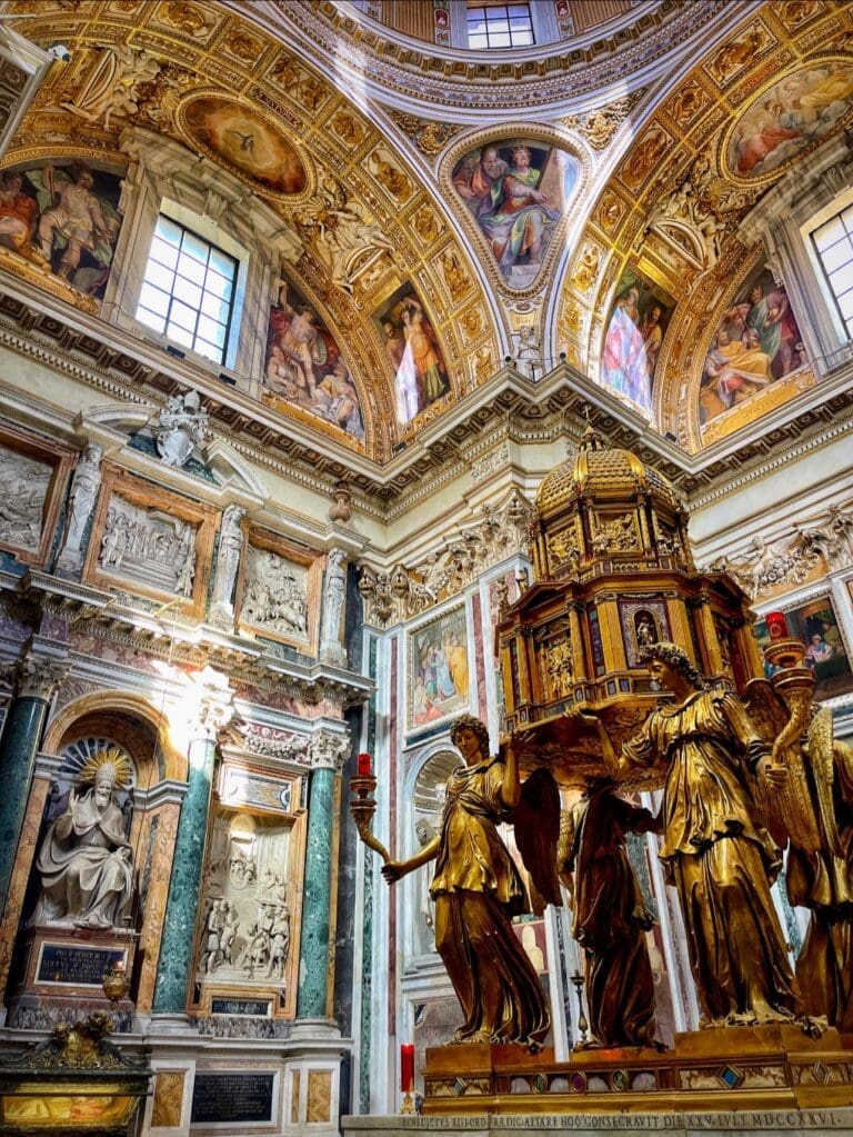 the sistine chapel in santa maria maggiore is sumptuously decorated in counter reformation style