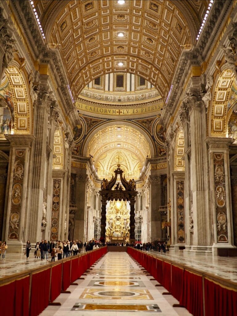 the nave of st peter's basilica in the vatican
