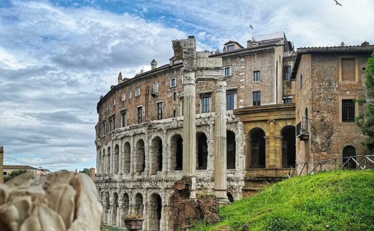 View of the Theater of Marcellus located in the Jewish Ghetto in Rome
