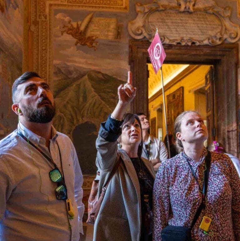 Gracelyn shows guests around the Vatican on a Through Eternity Tour